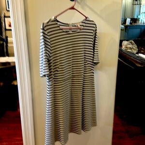 All for color. Black and White striped dress in XL.